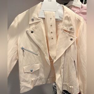 Cream color CAMI NYC moto jacket size small